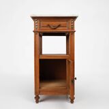 Table de chevet Art Déco avec plateau en marbre de Carrare, France vers 1910