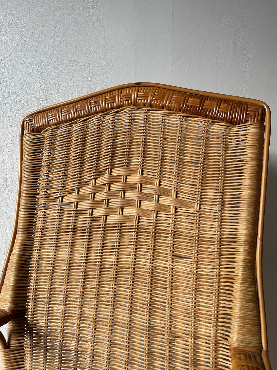 Vintage adult rattan armchair
