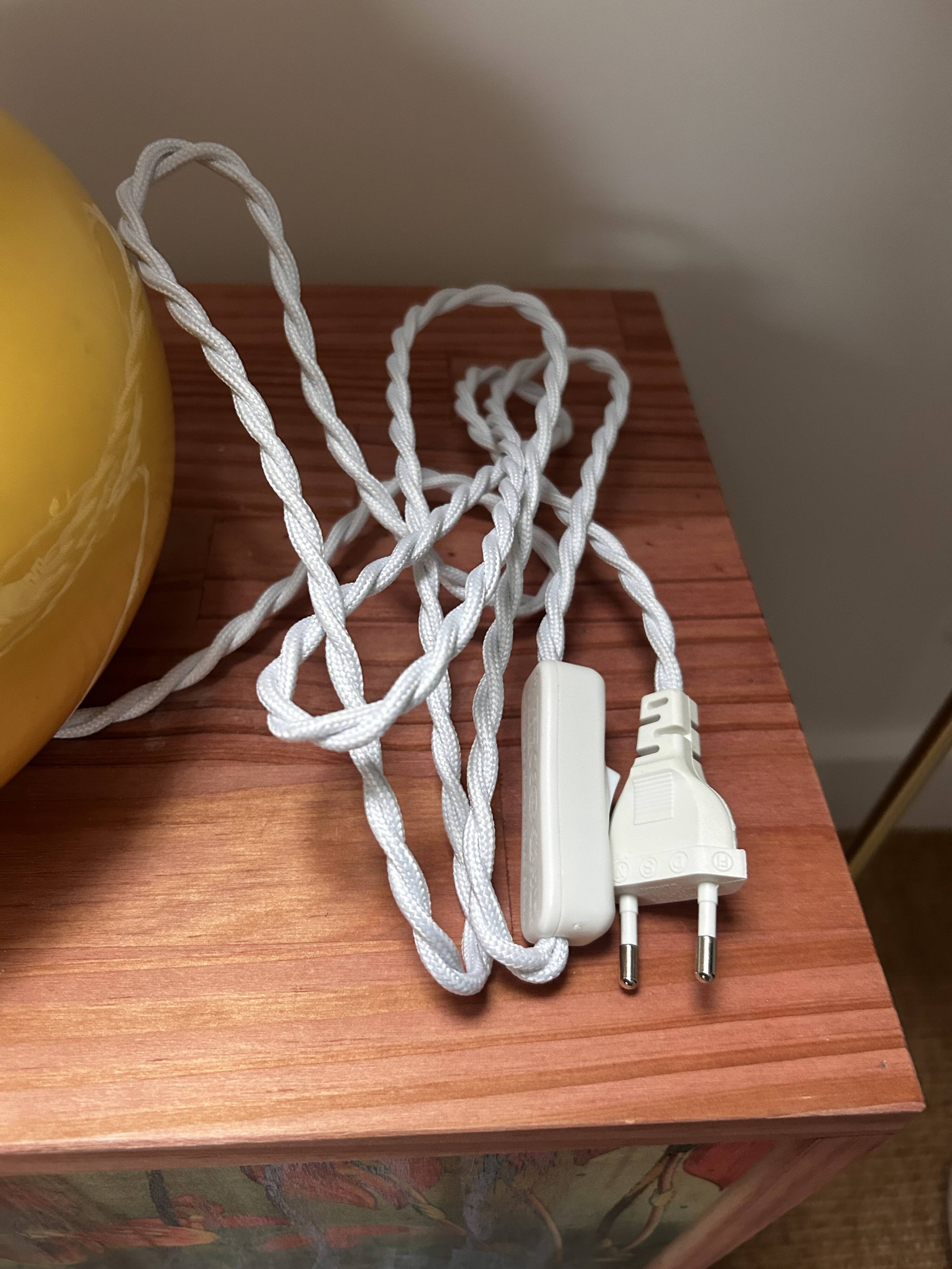 Vintage pleated globe bedside lamp