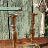 Pair of golden candle holders