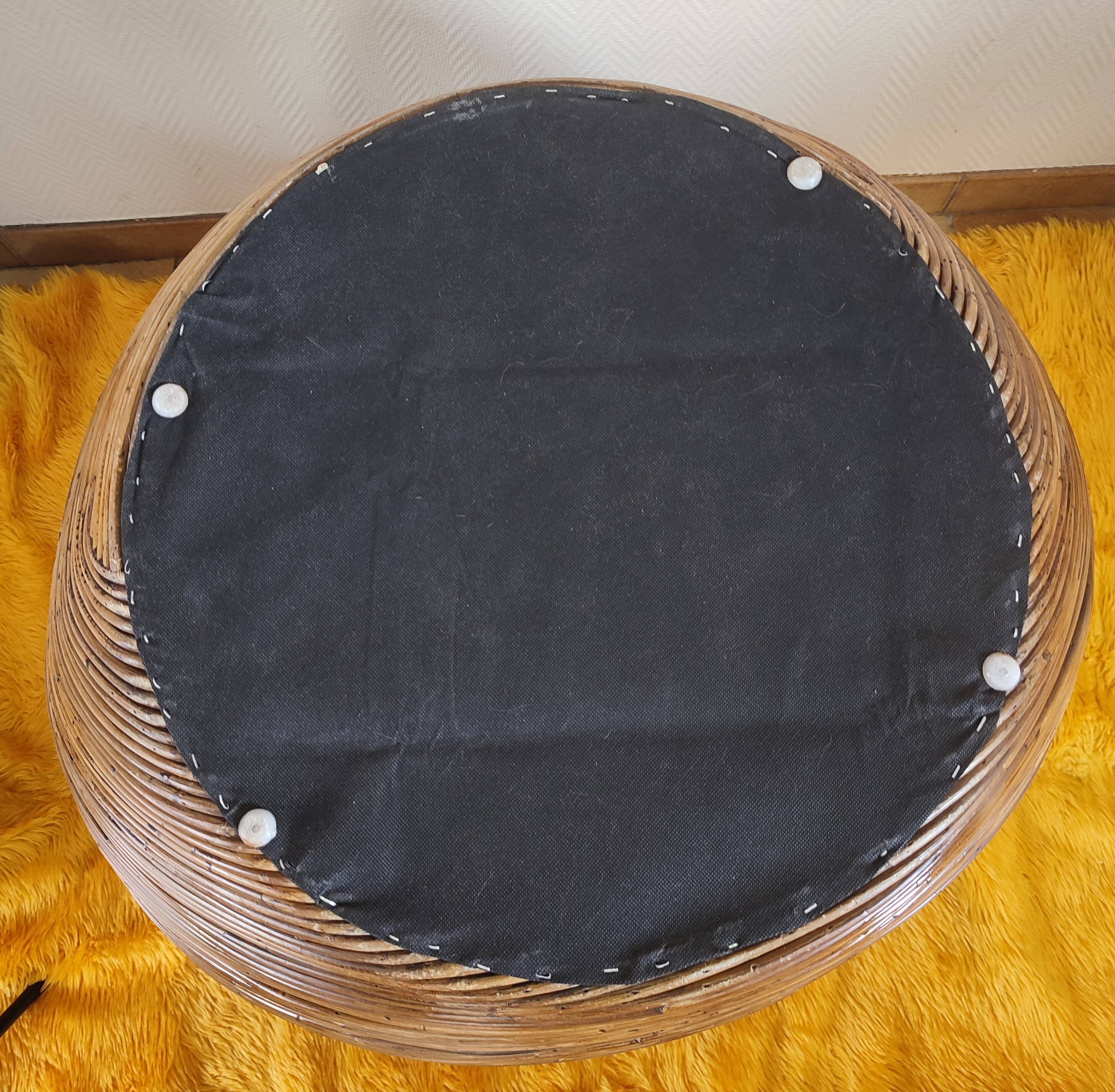 Vintage bohemian rattan armchair