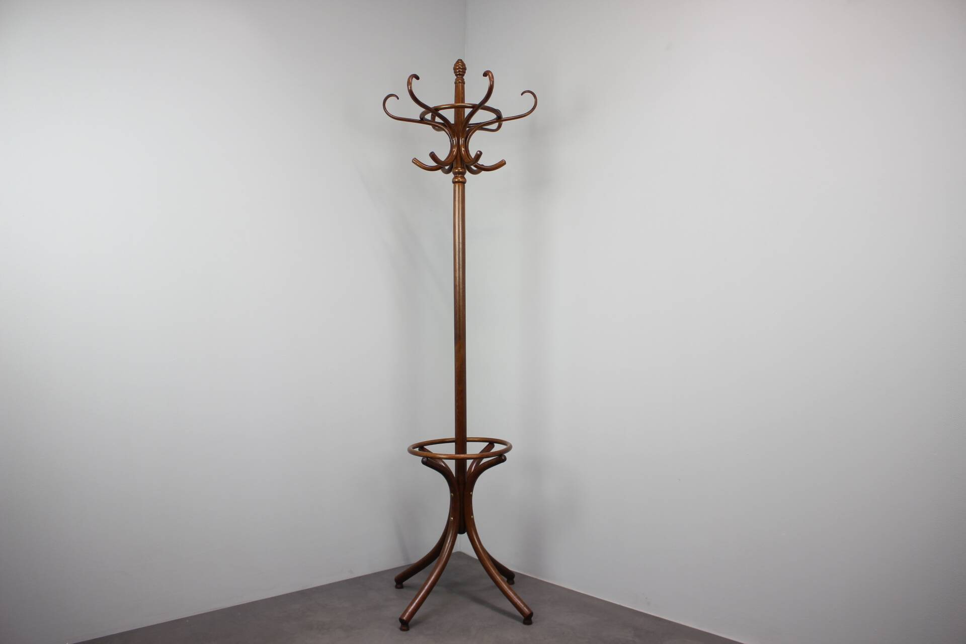 Vintage Curved Wooden Coat Stand VALET, Czechoslovakia, 1970s–1980s