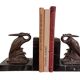 Régule Art Déco sur serre-livres en marbre avec grues par Maurice Frécourt, France, années 1920-30