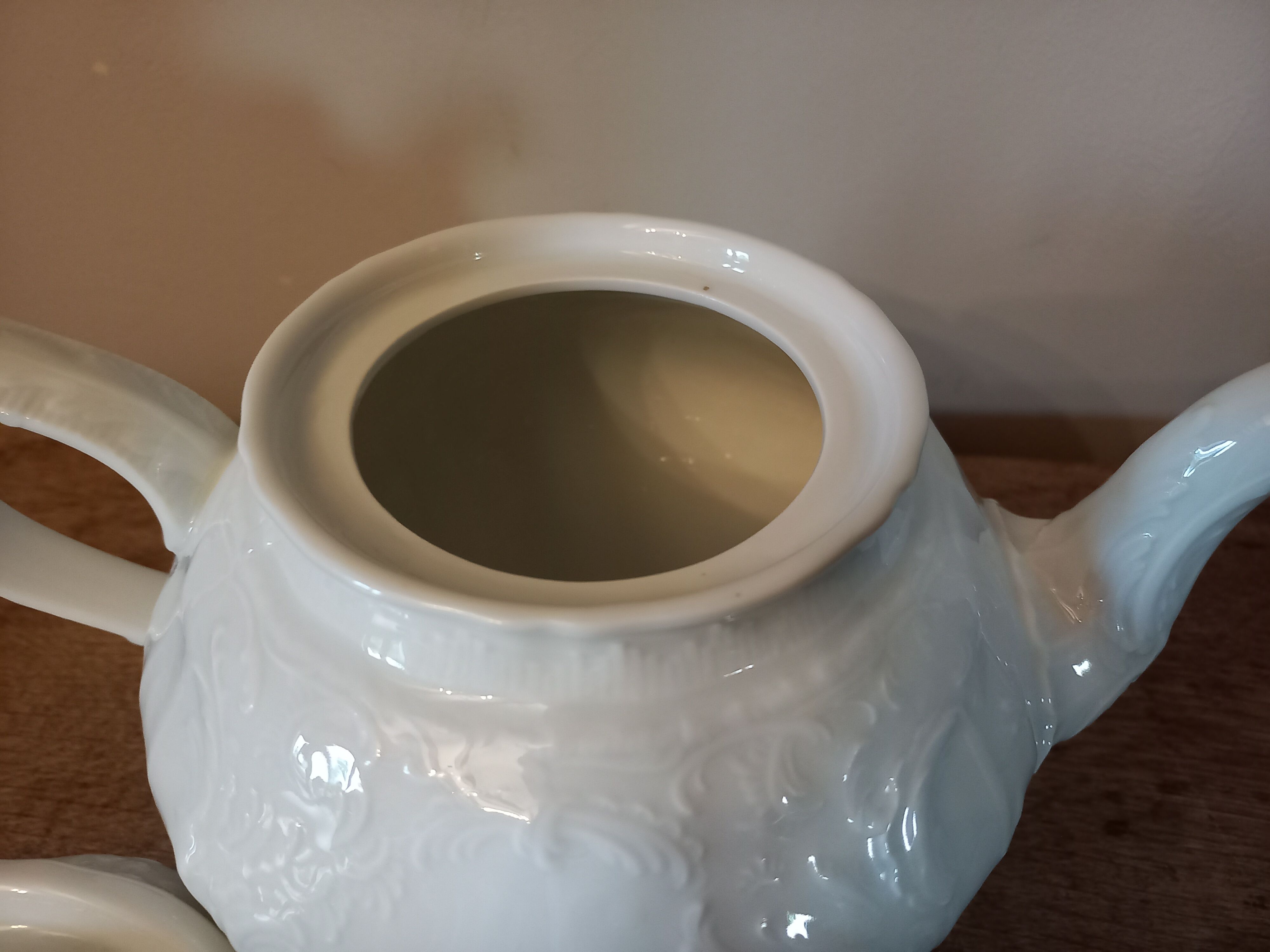 White porcelain teapot brand Rosenthal
