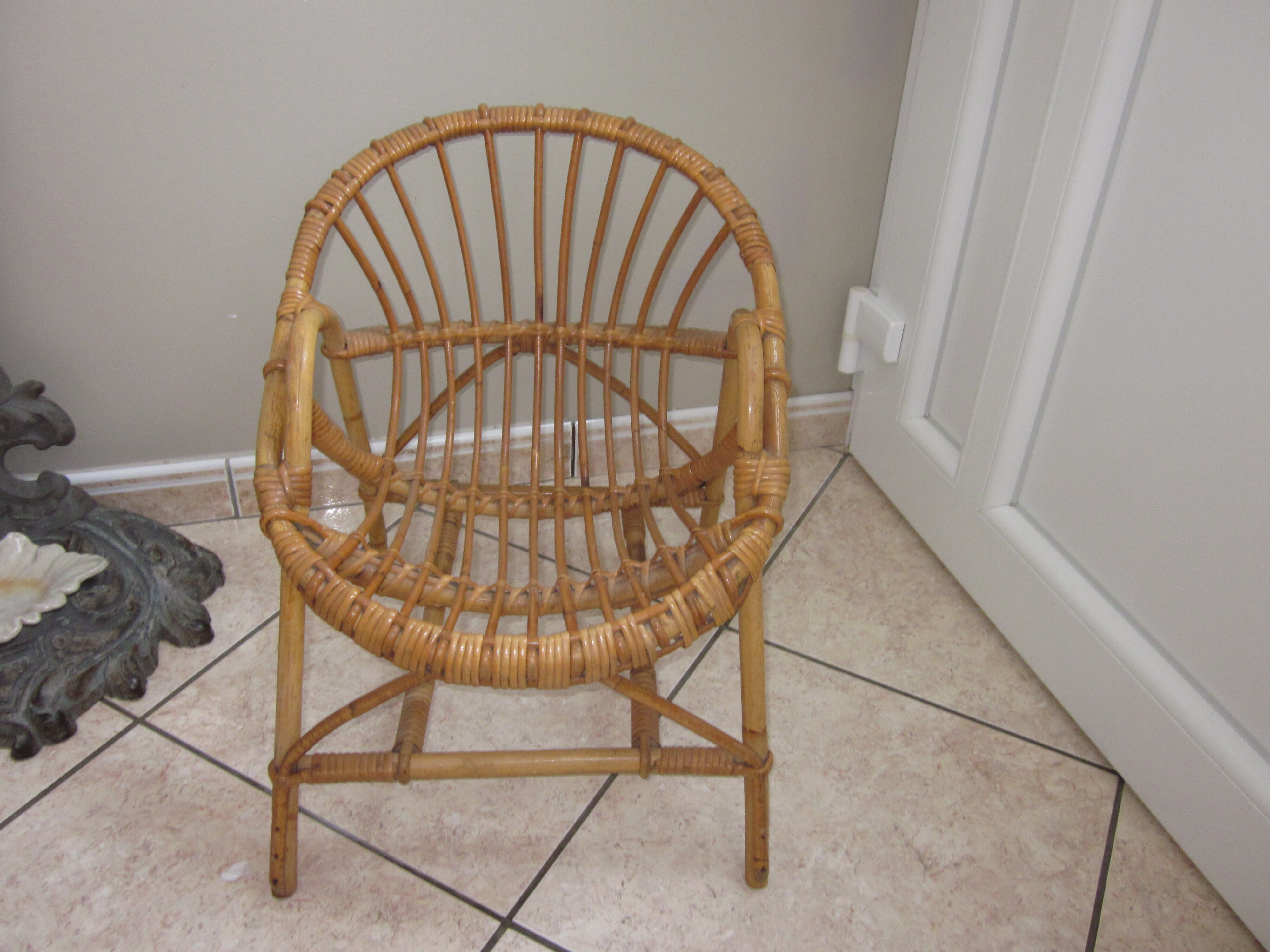 Child 60s rattan chair