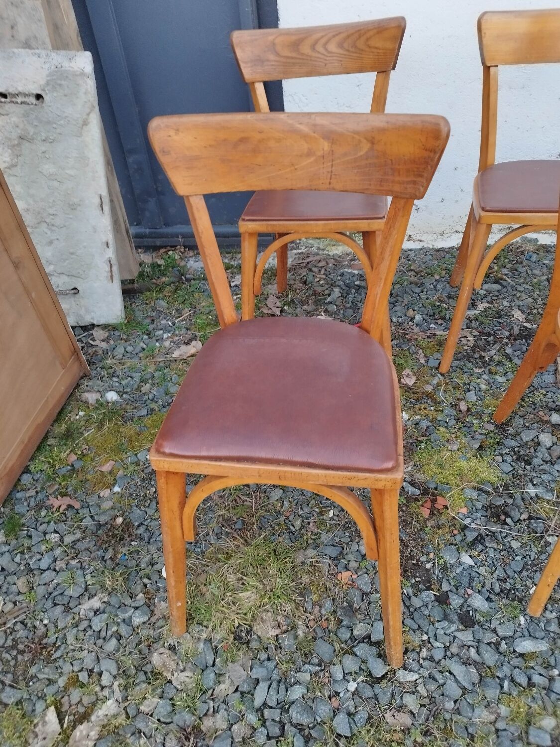 Set of  8 chairs bistro bar kitchen wood