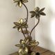 Golden brass flower lamp, Jansen style from the 1970s.
