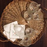 Set of 6 cut glasses made in France