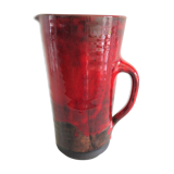 Pitcher in glazed red ceramic / vintag 60s-70s