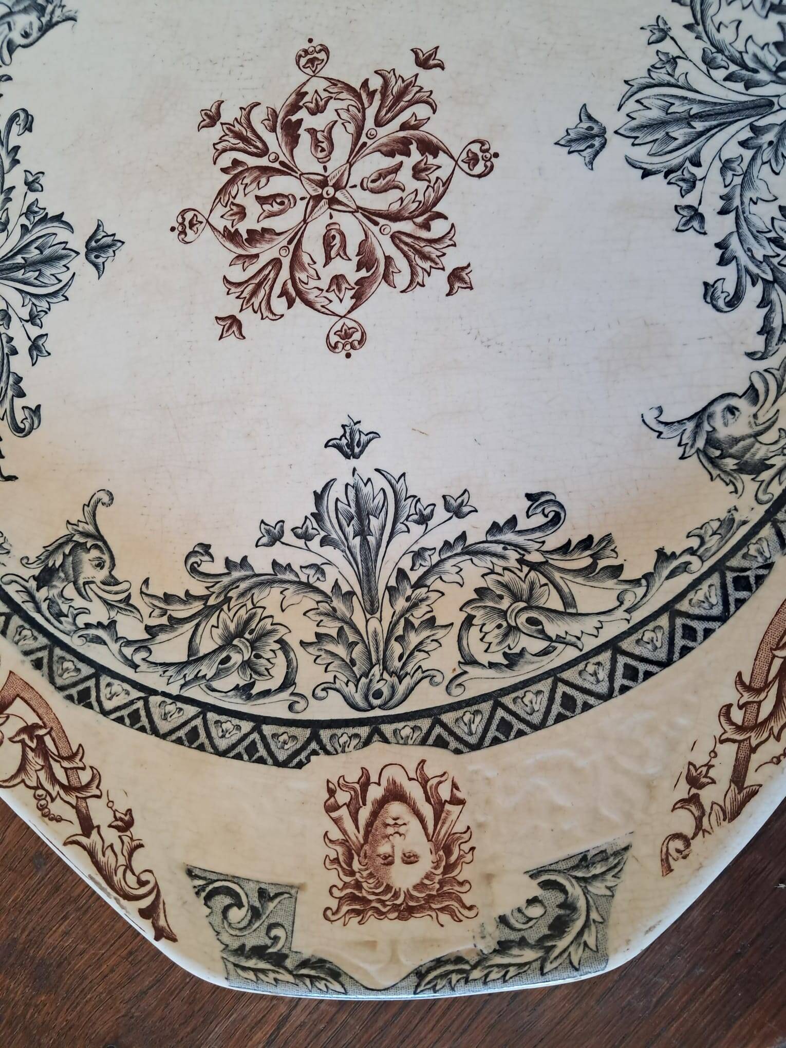 Square decorative plate terre de fer longchamp model diane - antique