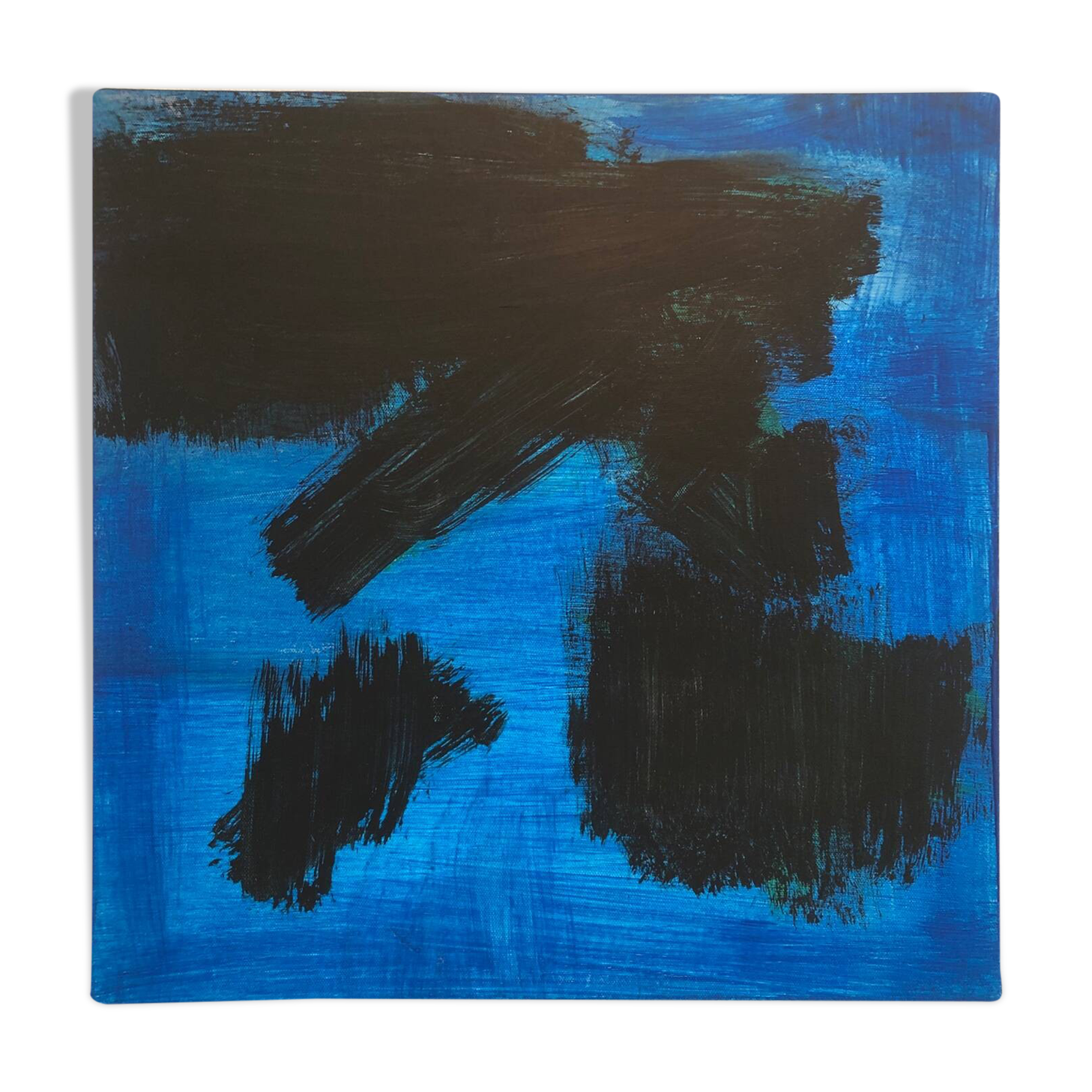 Abstract blue and black painting