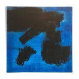Tableau bleu noir abstrait