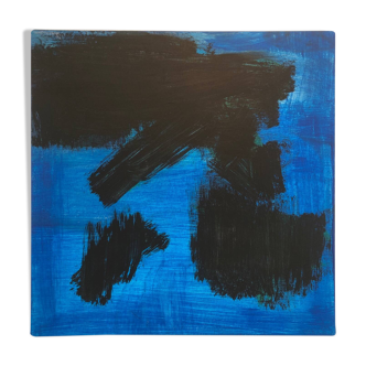 Abstract blue black painting