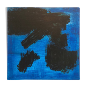Abstract blue black painting
