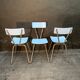 Suite of 3 vintage chairs in formica 1960