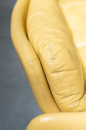 Salon en cuir par Ammainnati et Vitelli pour Brun vintage 1970