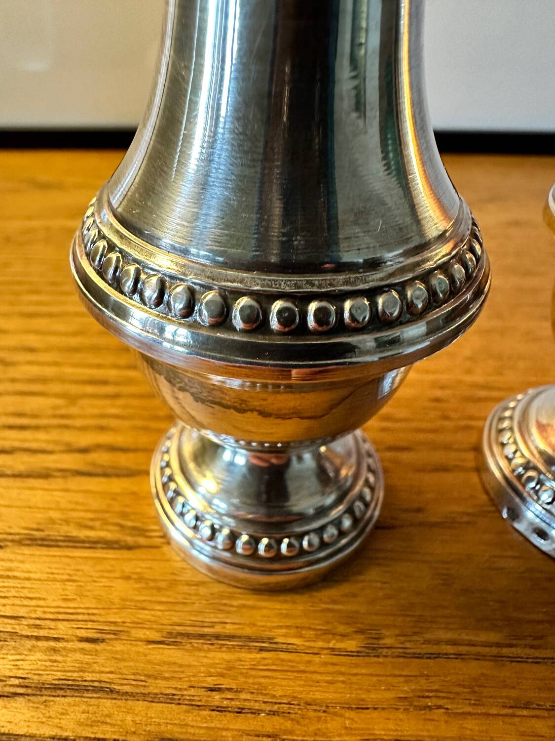 Silver salt and pepper shakers