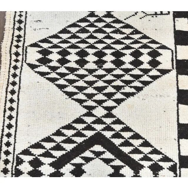 Vintage Turkish Hand-Knotted Neutral Beige Runner 91x330