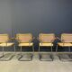 Set of 4 stackable vintage Marcel Breuer style armchairs, made in Italy, 1970s
