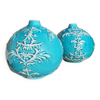 Lot de deux vases céramique émaillée