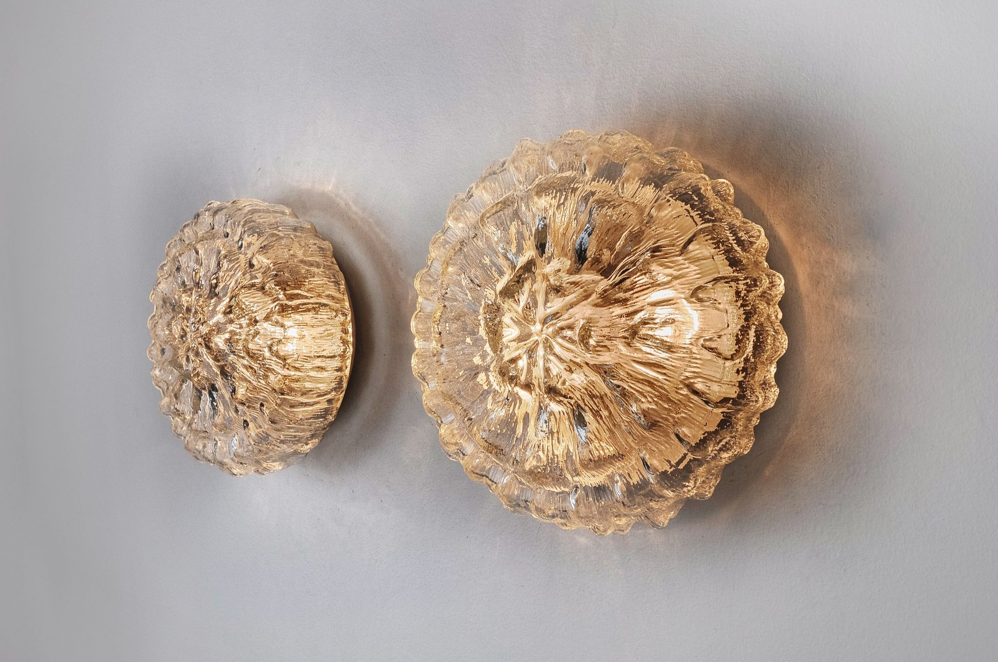 Pair of Bubbles sconces by Limburg, blown glass, Germany, 1960