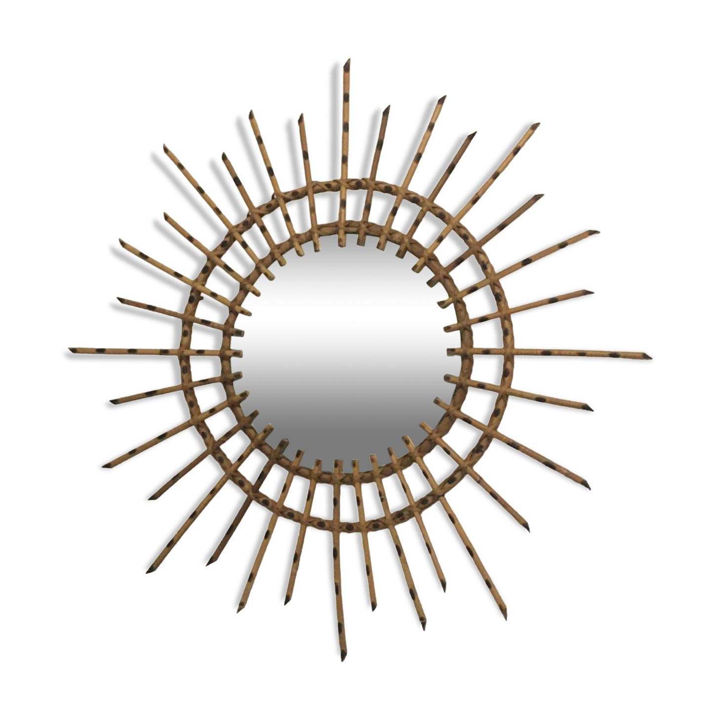 Rattan sun mirror