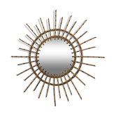 Miroir soleil en rotin