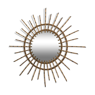 Rattan sun mirror