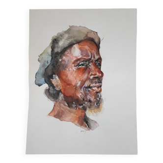 Portrait of Africa watercolor