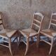 Lot de 4 chaises paillées en merisier
