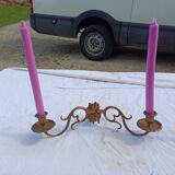 Pair of Bronze Candlesticks with 2 Arms of Lights