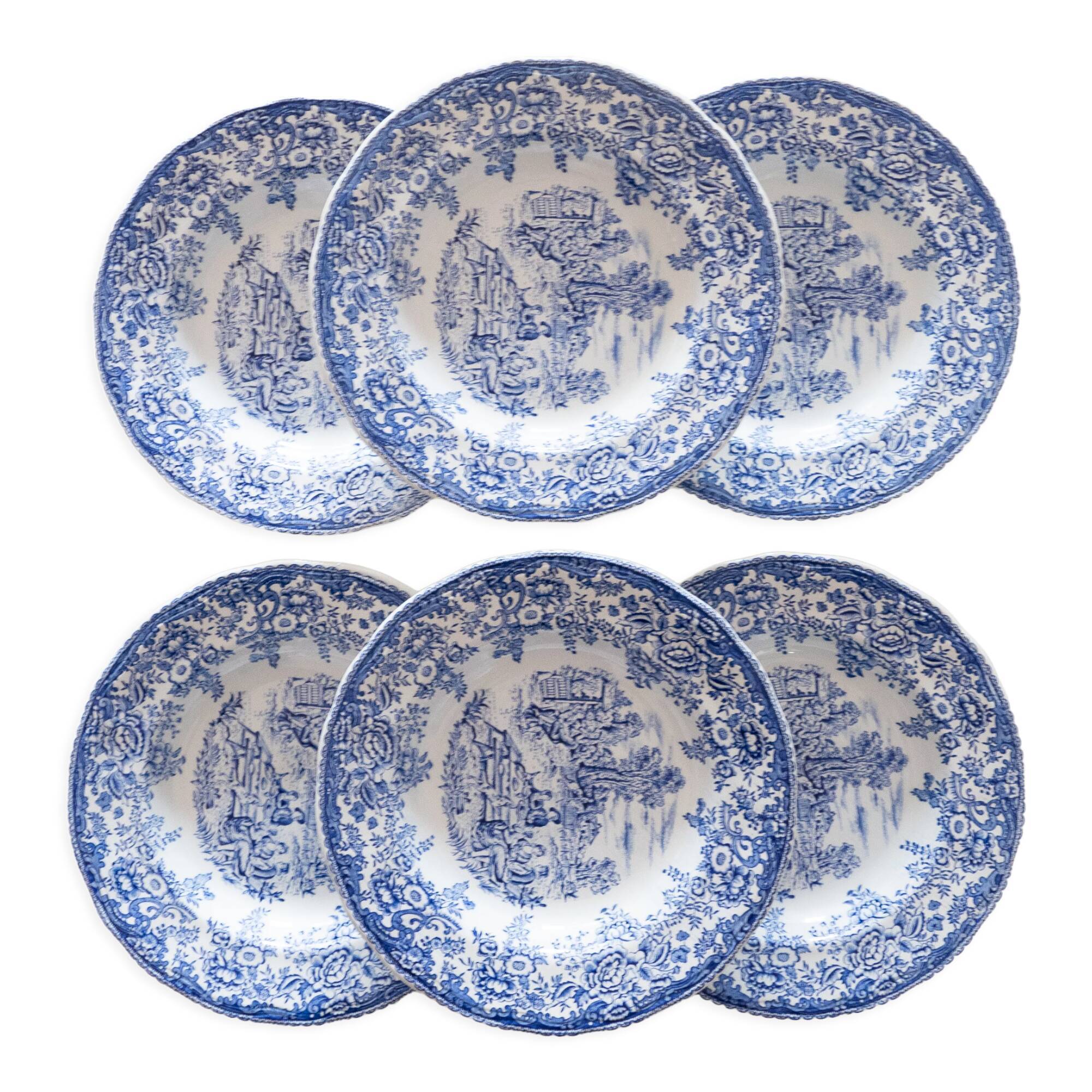 6 old hollow plates KG Lunéville