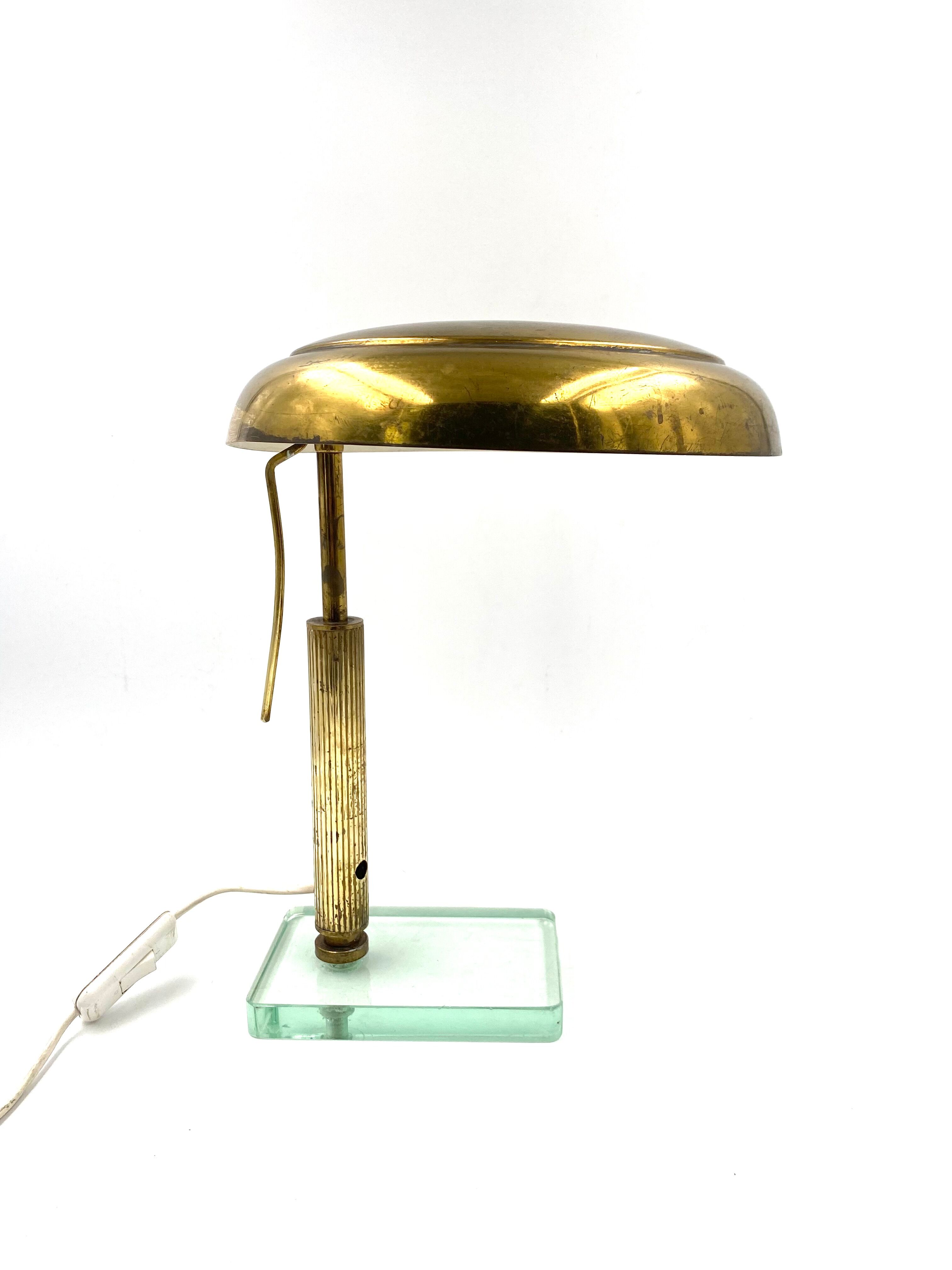 Brass table desk lamp, Fontana Arte, circa 1940