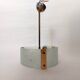 Vestibule pendant lamp in gilded brass and granite glass 1950 with two lights