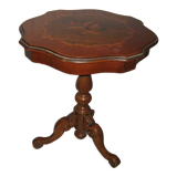 Table pedestal table with high marquetery