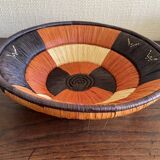 Vintage woven raffia basket