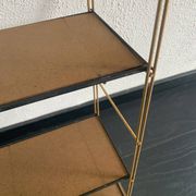Vintage 1960 String wall shelf in gold wood - 60 x 50 cm