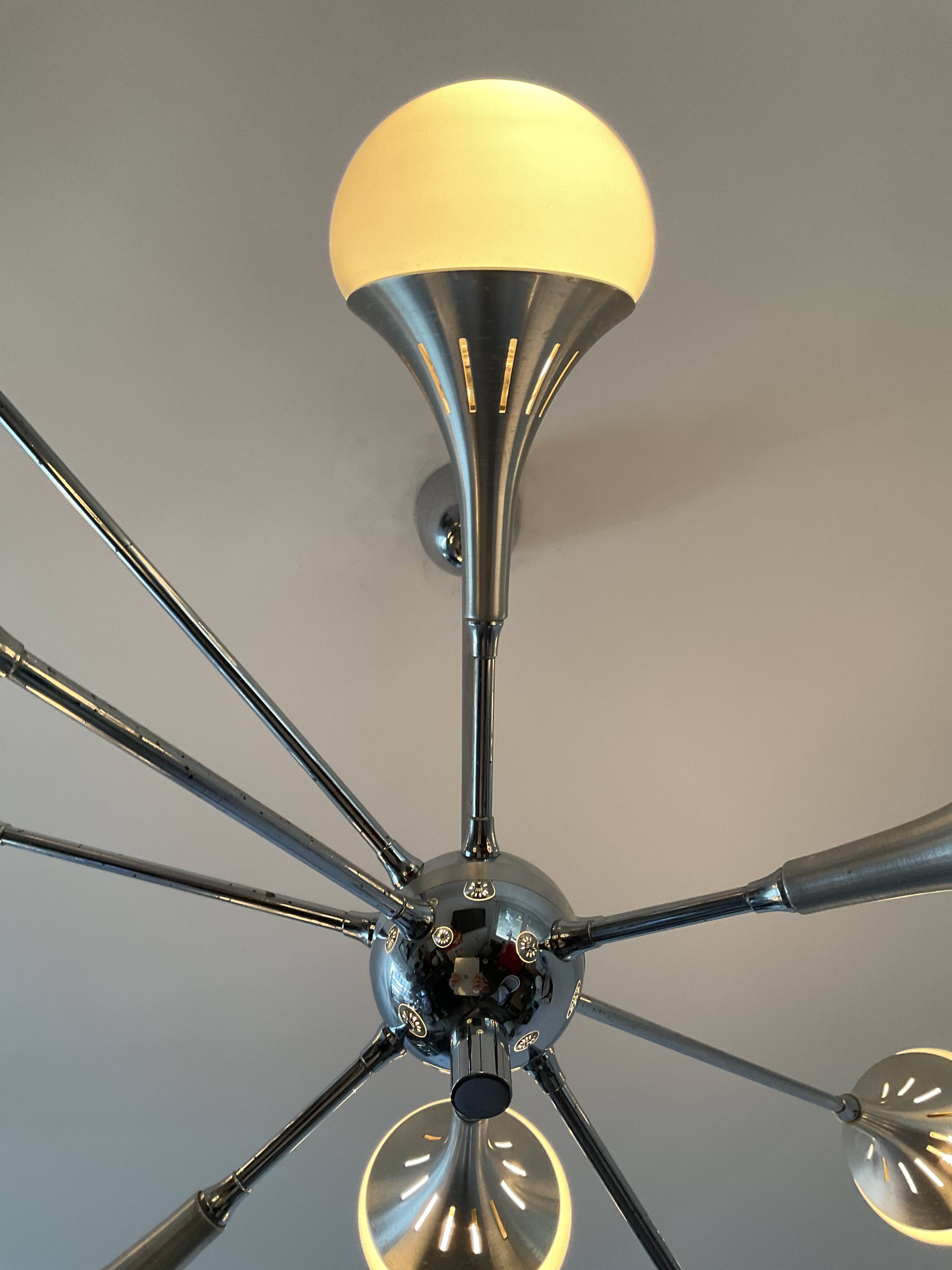 Vintage trumpet chandelier from the 70s