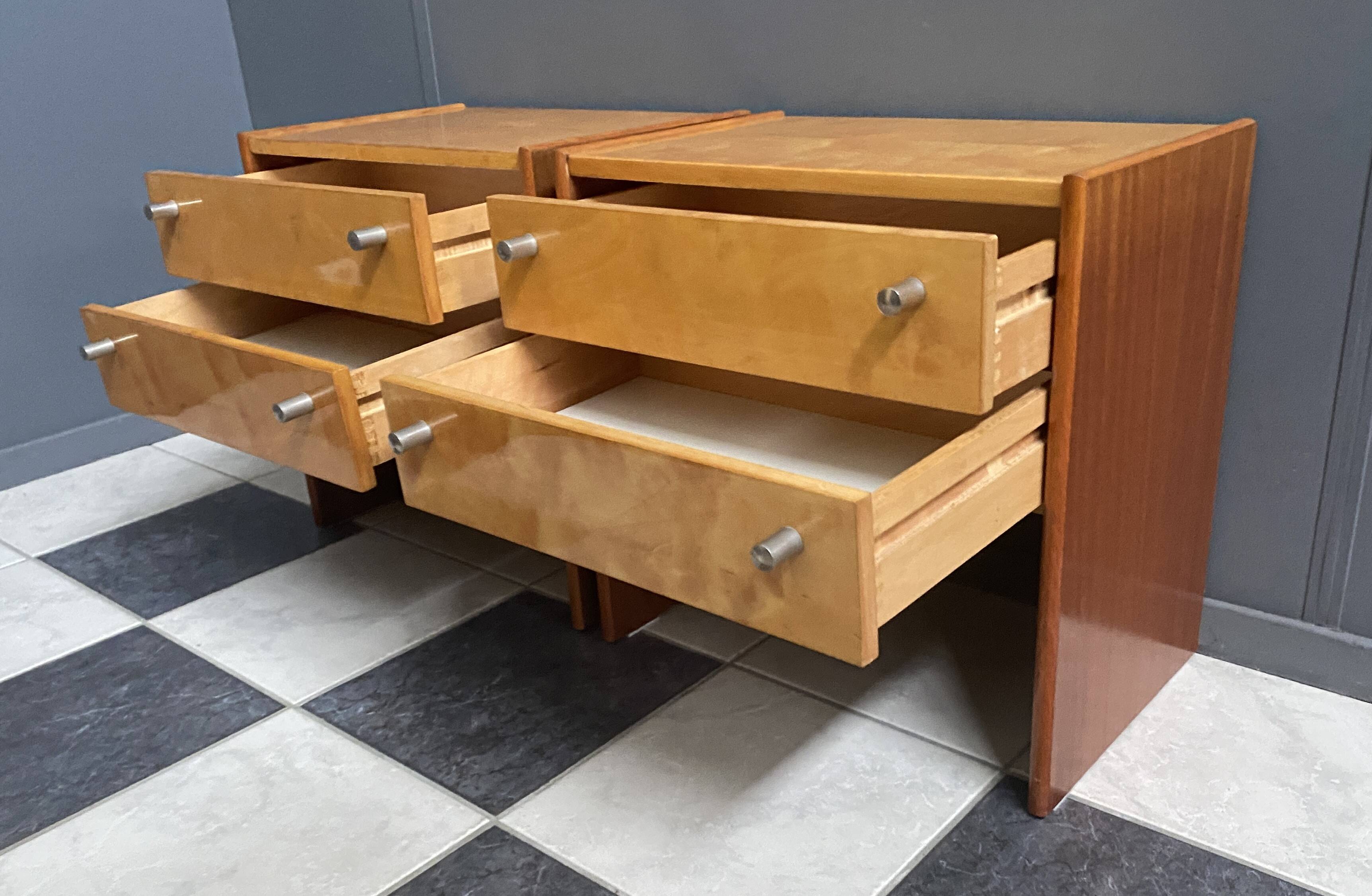 2 Halabala bedside tables, Loznice femina model, 1960