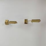 Pair of adjustable vintage wall lights, brass, France, 1970.
