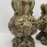Paire de vase en barbotine ancien