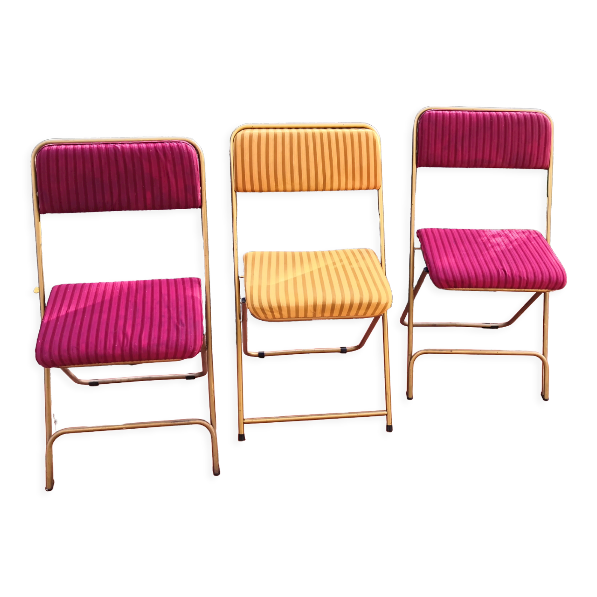 Lafuma vintage folding chair chantazur, france 1960