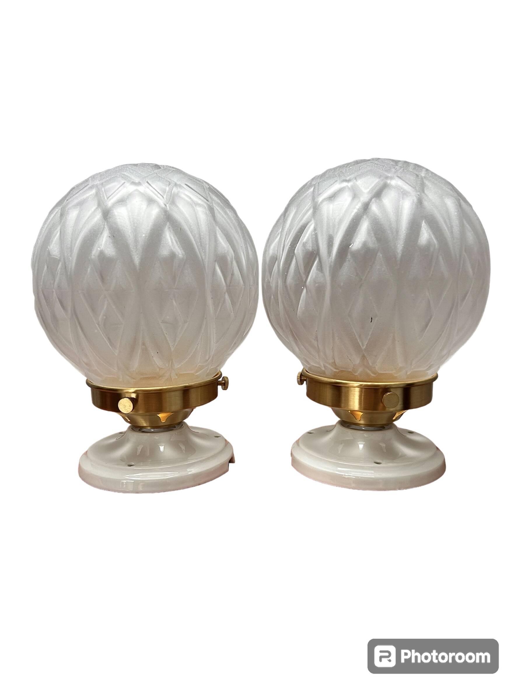 Pair of Art Deco globe wall lights