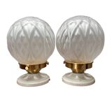 Pair of Art Deco globe wall lights