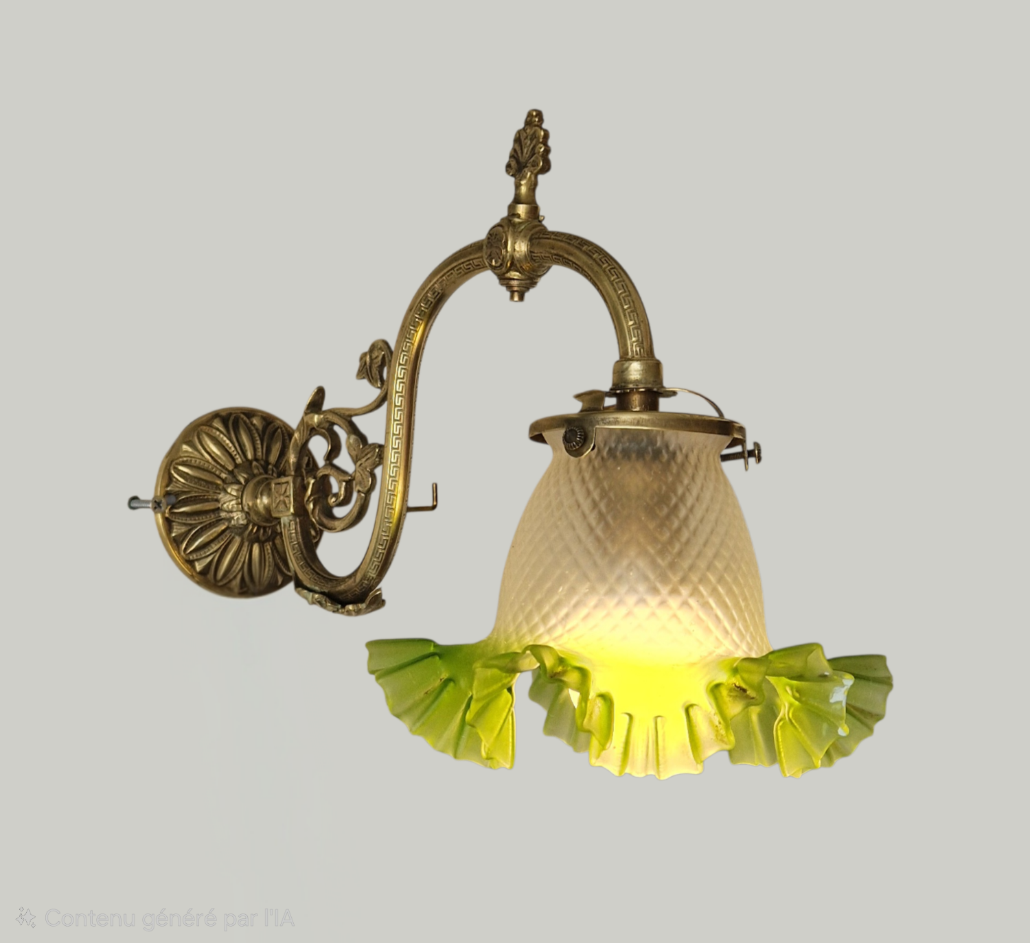Louis XVI style wall sconce - Chiseled bronze and opaline glass