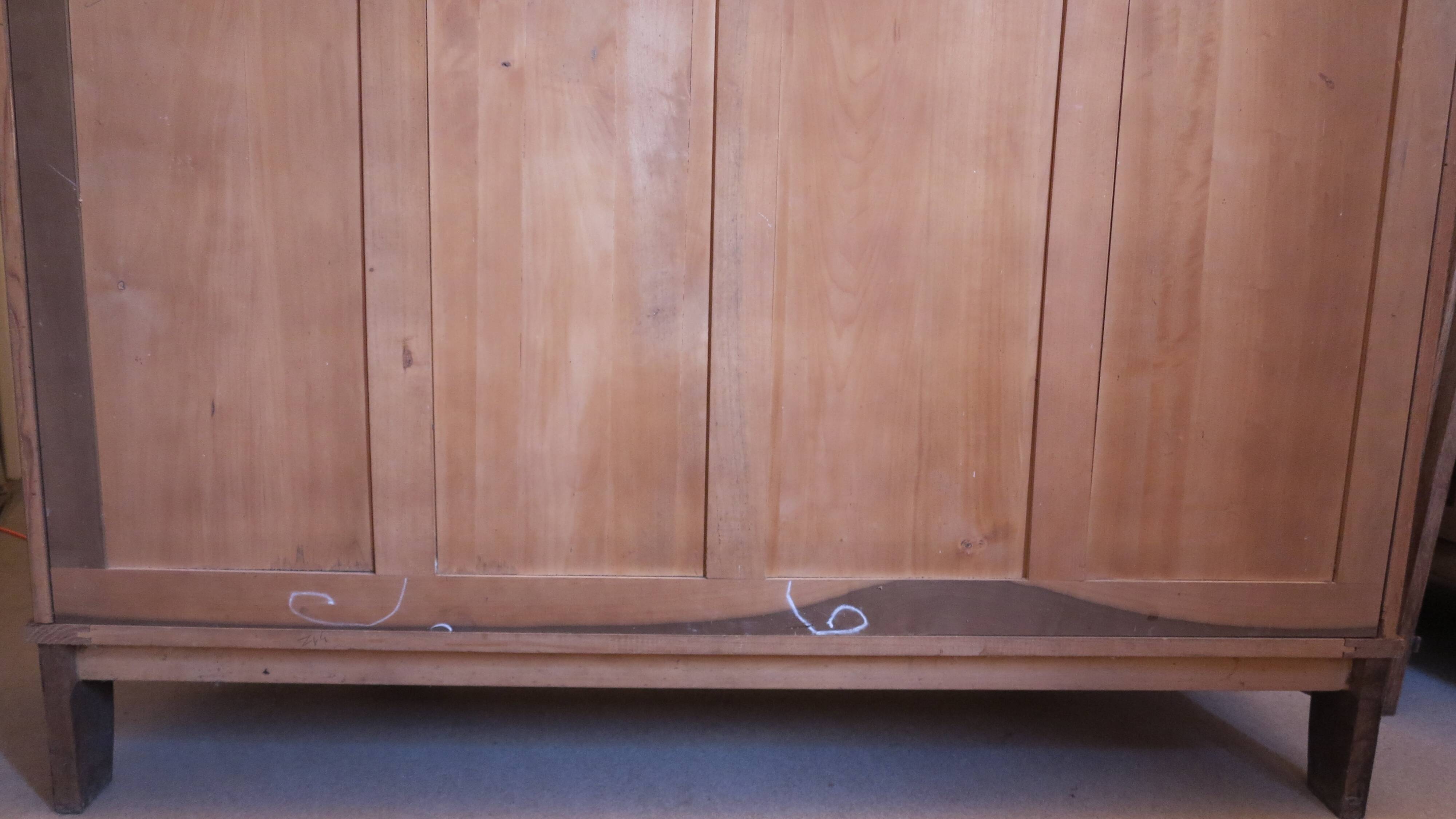 1930s three-door light oak wardrobe