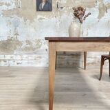 Vintage farm table with spindle legs.