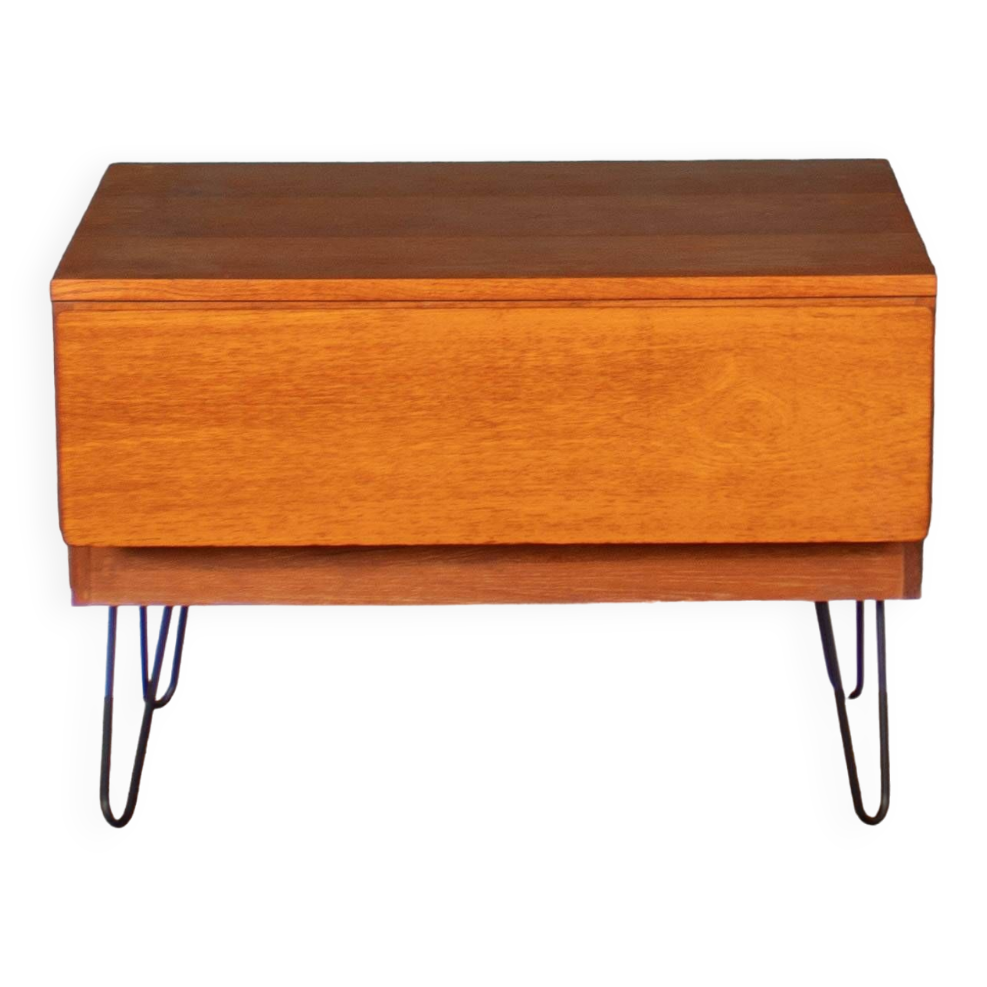 Table de lampe d'appoint console Tapley rétro en teck des années 1960 avec tiroir