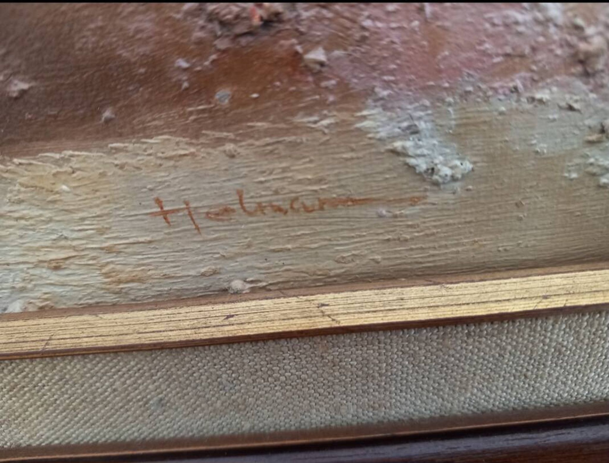Oil on canvas "Roses" – HELMAN – Vintage Impasto with knife