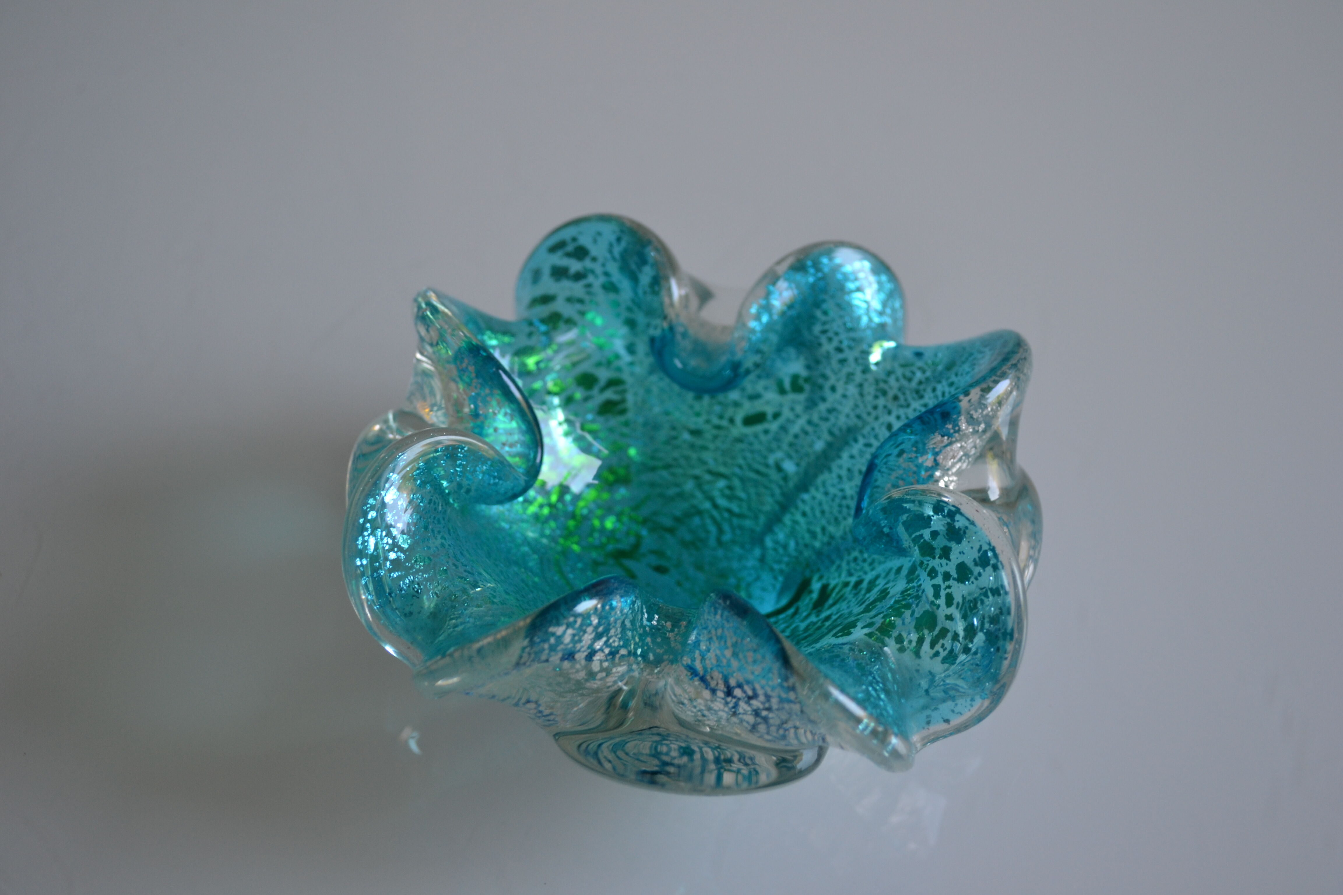 empty blue Murano pockets